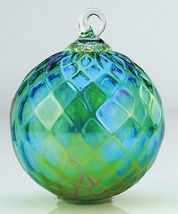 Glass Eye Studio Green Diamond Facet Classic Ornament