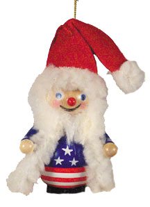 Steinbach Ornament Patriot Santa, American Santa Wood Christmas Tree Ornament