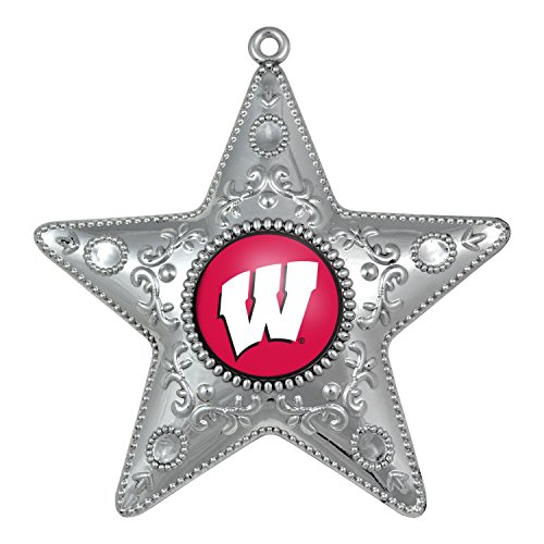 NCAA Wisconsin Badgers Silver Star Ornament