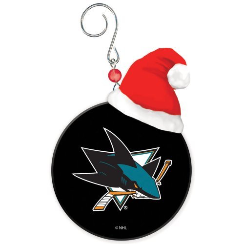 San Jose Sharks Team Puck Christmas Ornament by Fans With Pride