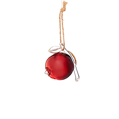 Sage & Co. XAO19602RD Small Glass Pomegranate Ornament (4 Pack)
