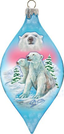 G. Debrekht Polar Bear Glass Ornament Drop