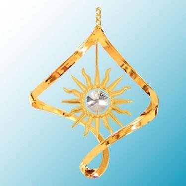 24K Gold Plated burst Large Spiral – Swarovski Crystal