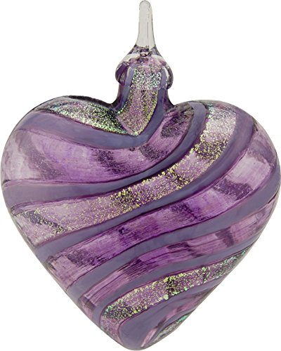 Glass Eye Studio Purple Jasmine Designer Heart Ornament