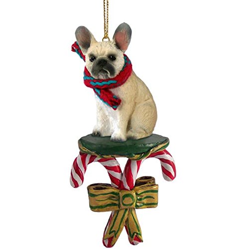 Conversation Concepts French Bulldog Fawn Candy Cane Ornament