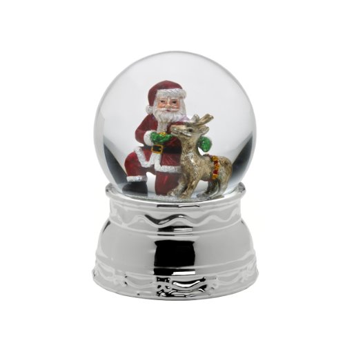 Celebrations by Mikasa Musical Santa and Reindeer Snow Globe, 6.75-Inch