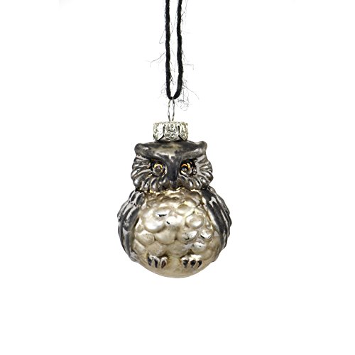Sage & Co. XAO19114BR Antiqued Glass Chubby Owl Ornament (12 Pack)