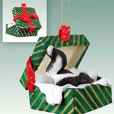 Skunk Gift Box Christmas Ornament – DELIGHTFUL!