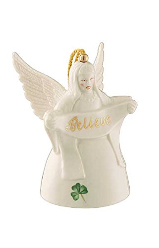 Belleek Pottery Angel with Banner Ornament