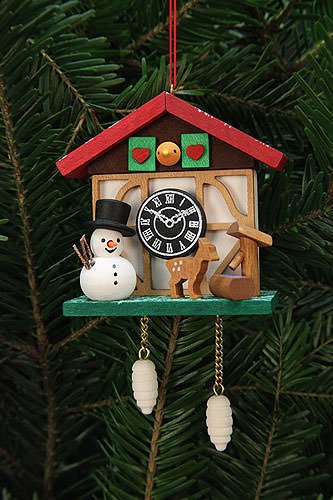 Tree ornaments Tree Ornaments Cuckoo Clock Snowman with Well – 7,0×6,7cm / 3×3 inch – Christian Ulbricht
