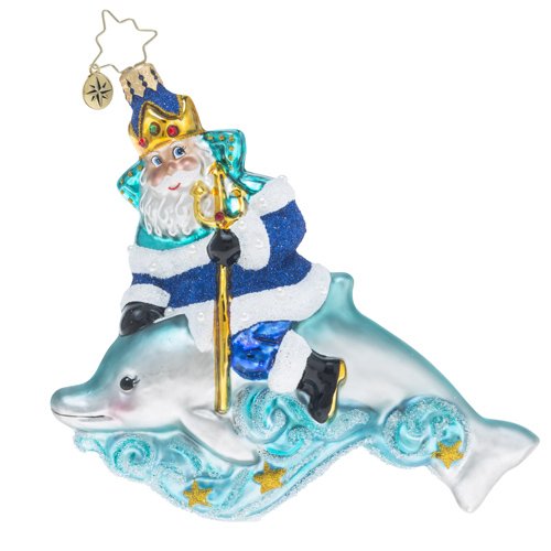 Christopher Radko King of the Sea Surf & Sun Santa Christmas Ornament