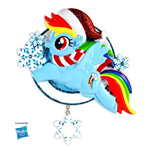 MLP Rainbow Dash w/Snowflake Personalized Christmas Tree Ornament