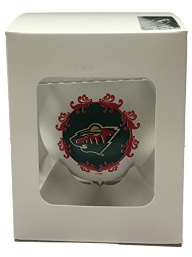 Minnesota Wild NHL Topperscot White Large Glass Christmas Ornament (3 1/4″)