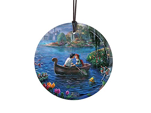 Thomas Kinkade Artwork (The Little Mermaid II) StarFire Prints(TM) Hanging Glass Ornament – Home and Christmas Tree Decoration