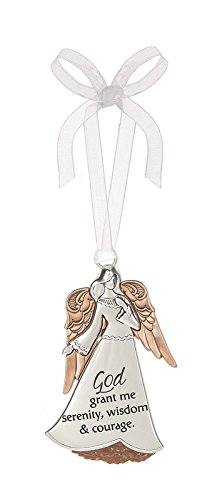 Ganz 3″ Bronze & Silver-Tone Zinc Sentimental Angel Ornament (Serenity, Wisdom, Courage)