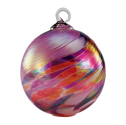 Glass Eye Studio Pink Feather Globe Ornament