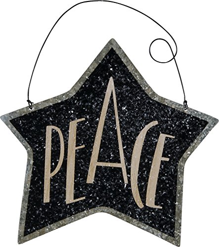 Hanging PEACE Star Shaped Tin Sign
