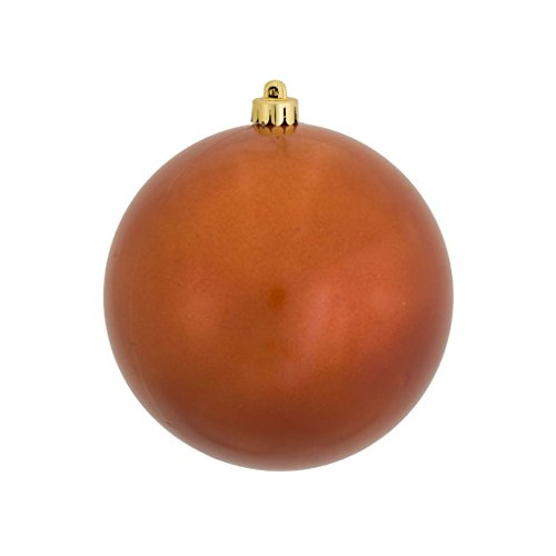 Vickerman 393482 – 4″ Burnished Orange Candy Ball Christmas Tree Ornament (6 pack) (N591018DCV)