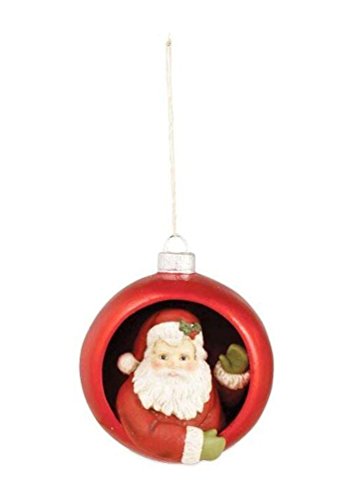 Bethany Lowe Retro Christmas Santa Claus Diorama Ornament, 4″
