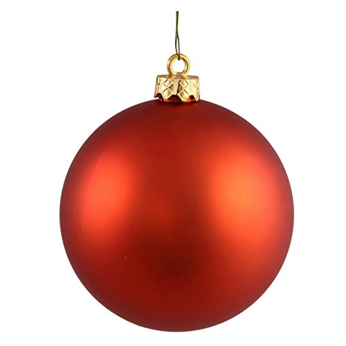 Vickerman 6″ Burnish Orange Matte Ball Ornament 4 per Box