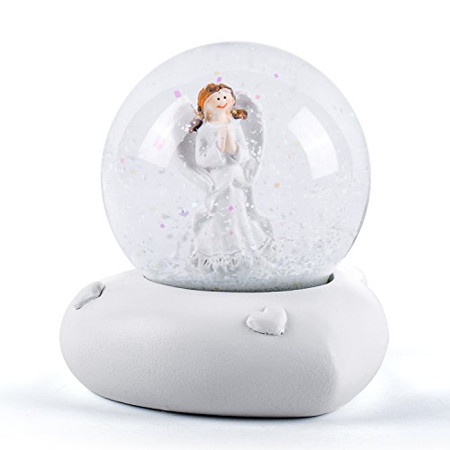 WOBAOS Snow Globe crafts- Sculptured Resin Water Ball – Christmas Valentine’s day birthday holiday new year’s gift (Diameter 60mm, White)
