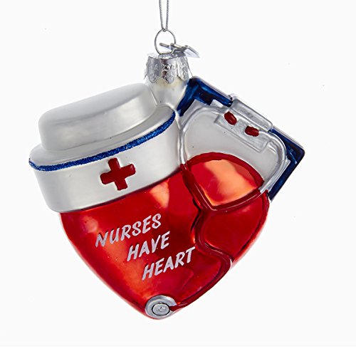 Kurt Adler 3 85″ Noble Gems Gls Nurse Heart Ornament