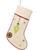Martha Stewart Living 19 in. Cotton Lime Ornament Stocking