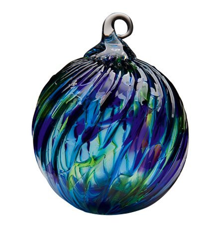 Glass Purple & Blue Twist Globe Ornament