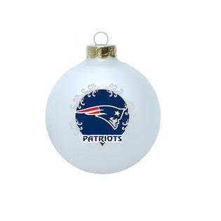New England Patriot Glass Ball Ornament From Topperscot