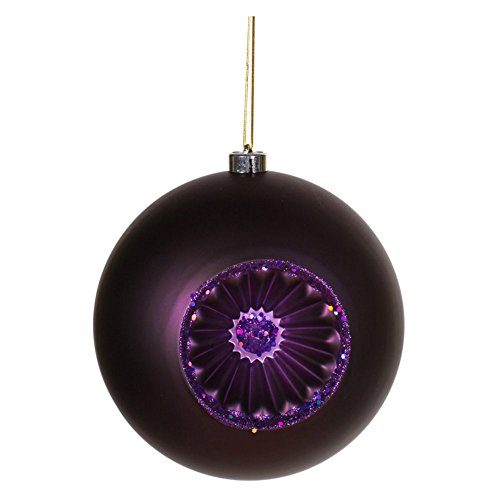 Vickerman 8″ Purple Matte and Glitter Finish Old Fashion Christmas Ball Ornament