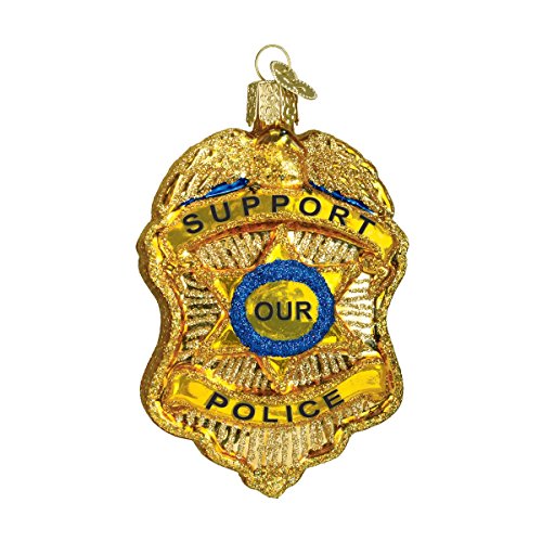 Old World Christmas Police Badge Glass Blown Ornament