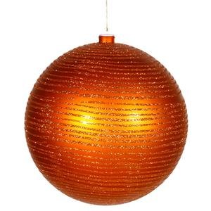Vickerman 8″ Burnish Orange Matte and Glitter Finish Christmas Ball Ornament