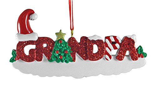 Grandpa Glitter Resin Hanging Christmas Ornament