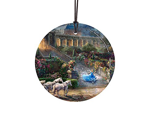 Thomas Kinkade Artwork (Cinderella – Clock Strikes Midnight) StarFire Prints(TM) Hanging Glass Ornament – Home and Christmas Tree Decoration