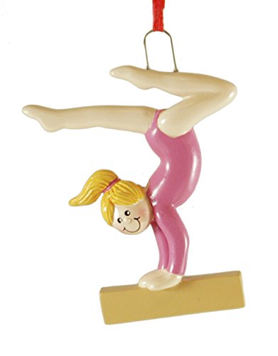 Gymnast Blonde Resin Hanging Christmas Ornament