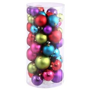 Vickerman Assorted Shiny/Matte Ball Ornaments, 2.4 by 3 by 4-Inch, Multicolor, 50-Pack