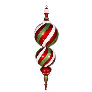 Vickerman 30″ Red, White, and Green Candy Finial Christmas Ornament