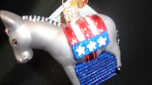 Democrat Ornament Old World Christmas Blown Glass Democrat Donkey Ornament Blown Glass Democrat Ornament Patriotic!