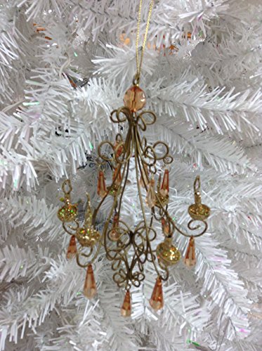 Holiday Seasons Gold Glitter Chandelier Christmas Ornament