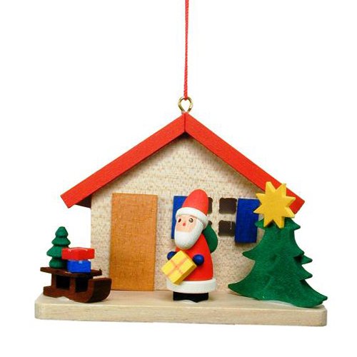 Cottage with Santa Ornament