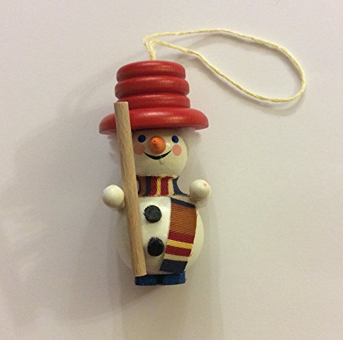 Steinbach Handmade German Wooden Ornament Snowman with Red Hat
