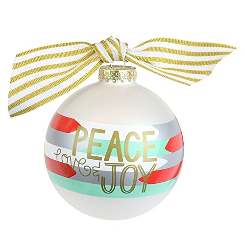 Coton Colors Peace, Love, and Joy Glass Ornament