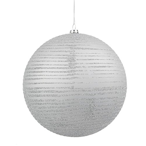 Vickerman 396872 – 4.75″ Silver Matte-Glitter Ball Christmas Tree Ornament (3 pack) (M158607)