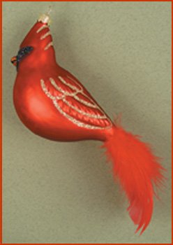 Cobane Studio LLC COBANEC304 Cardinal with Feather Tail Ornament