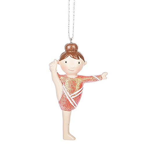 Girl Gymnast Heel Stretch Resin Stone Christmas Ornament Figurine