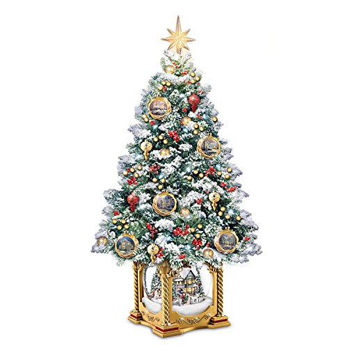 Thomas Kinkade Snowglobe Christmas Tree with Lights and Music by The Bradford Exchange