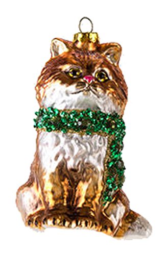 One Hundred 80 Degrees Cat Hanging Ornament (Green Scarf)