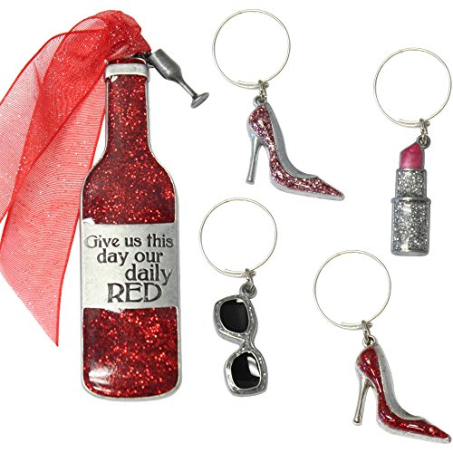 Personalized Gloria Duchin Ladies’ Night Out Wine Bottle Ornament and Drink Charms Set