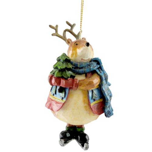 Boyds Bears Resin REINDEER W/ TREE ORNAMENT