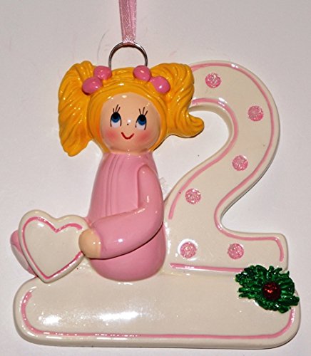 2nd Christmas Girl Blonde Personalized Christmas Tree Ornament
